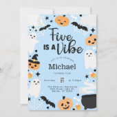 ハロウィーン幽霊ファイブはVibe 5th誕生日パーティー 招待状 (正面)