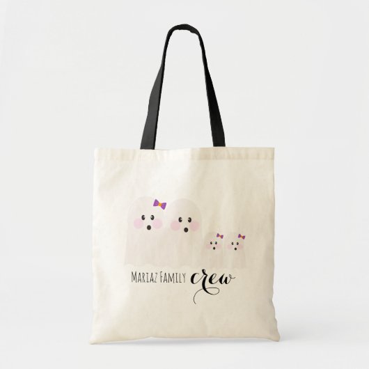 ハロウィーン幽霊ファミリー名クルー母パパ姉妹 トートバッグ (正面)