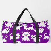 ハロウィーン幽霊フェレット犬パープル ダッフルバッグ (裏面)