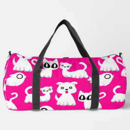 ハロウィーン幽霊フェレット犬ピンク ダッフルバッグ