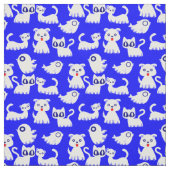 ハロウィーン幽霊フェレット犬ブルー ファブリック (見本)