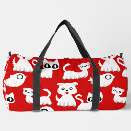 ハロウィーン幽霊フェレット犬レッド ダッフルバッグ