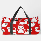 ハロウィーン幽霊フェレット犬レッド ダッフルバッグ (裏面)