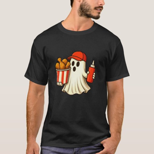 ハロウィーン幽霊フードハロウィン デザート Tシャツ (正面)