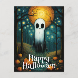 ハロウィーン幽霊ブカボチャナイトフォレスト ポストカード