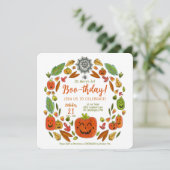 ハロウィーン幽霊ブトデイ誕生日招待状 招待状 (スタンド正面)