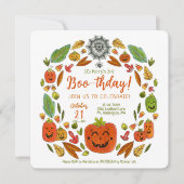 ハロウィーン幽霊ブトデイ誕生日招待状 招待状 (正面)