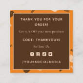 ハロウィーン幽霊ブパターン秋秋サンキュー スクエア名刺 (裏面)