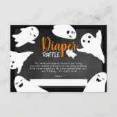 ハロウィーン幽霊ブラックおむつラッフルベビーシャワー エンクロージャーカード (正面)