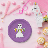 ハロウィーン幽霊ブーパープルパーティー ペーパープレート (パーティー)