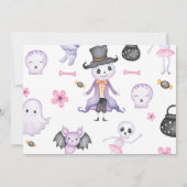 ハロウィーン幽霊ベビーガールシャワーパーティー写真 招待状 (裏面)