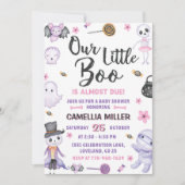 ハロウィーン幽霊ベビーガールシャワーパーティー 招待状 (正面)