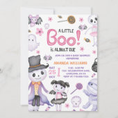 ハロウィーン幽霊ベビーガールシャワーパーティー 招待状 (正面)