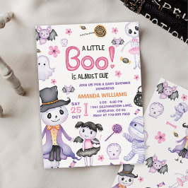 ハロウィーン幽霊ベビーガールシャワーパーティー 招待状