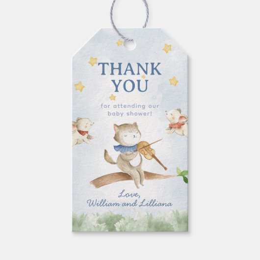 ハロウィーン幽霊ベビーシャワーありがとうラベル ギフトタグ (正面)