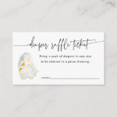 ハロウィーン幽霊ベビーシャワーおむつラッフルチケット エンクロージャーカード (正面)