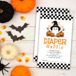 ハロウィーン幽霊ベビーシャワーおむつラッフル エンクロージャーカード