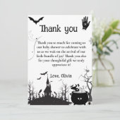 ハロウィーン幽霊ベビーシャワーサンキューカード 招待状 (スタンド正面)