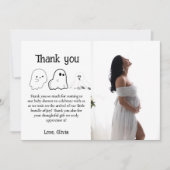 ハロウィーン幽霊ベビーシャワーサンキューカード 招待状 (正面)