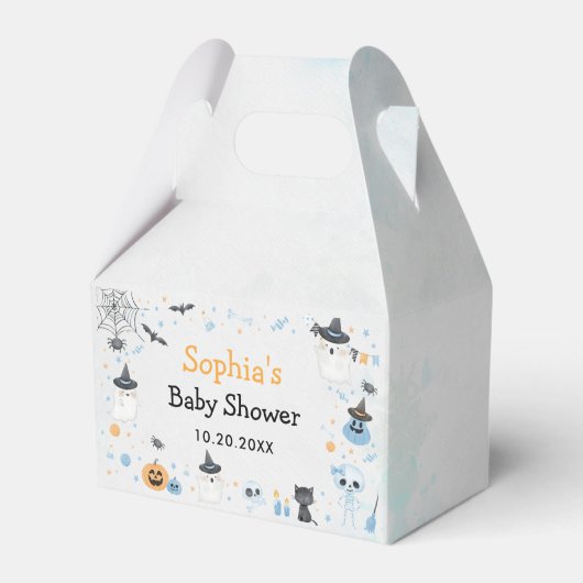 ハロウィーン幽霊ベビーシャワーパーティー フェイバーボックス (正面サイド)