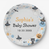 ハロウィーン幽霊ベビーシャワーパーティー ペーパープレート (正面)