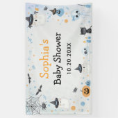 ハロウィーン幽霊ベビーシャワーパーティー 横断幕 (縦)