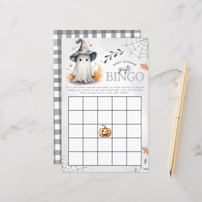 ハロウィーン幽霊ベビーシャワービンゴゲーム (正面/裏面インサイチュ)