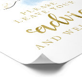 ハロウィーン幽霊ボーイ赤ちゃんシャワーアドバイスサイン ポスター (角)