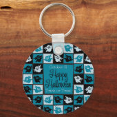 ハロウィーン幽霊モザイク キーホルダー (正面)