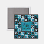 ハロウィーン幽霊モザイク マグネット (正面/裏面)