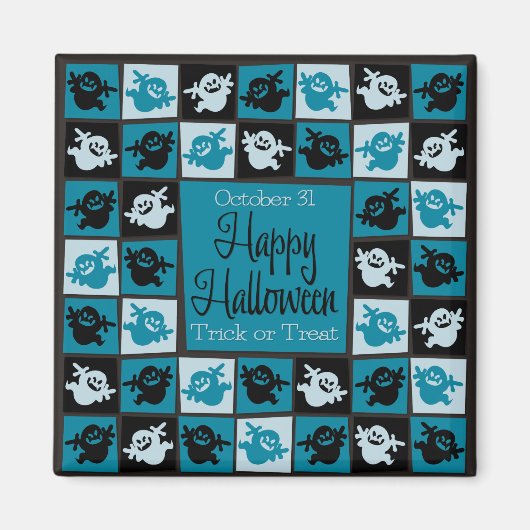 ハロウィーン幽霊モザイク マグネット (正面)