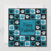 ハロウィーン幽霊モザイク 招待状 (正面)