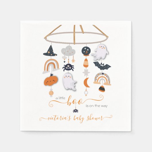 ハロウィーン幽霊モバイルガールシャワーナプキンス スタンダードカクテルナプキン (正面)