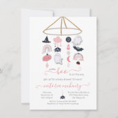 ハロウィーン幽霊モバイル赤ちゃんガールシャワー招待状 招待状 (正面)