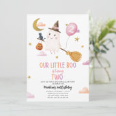 ハロウィーン幽霊リトルブスポオクタキュラー誕生日 招待状 (スタンド正面)