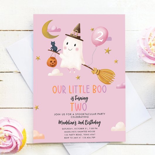 ハロウィーン幽霊リトルブスポオクタキュラー誕生日 招待状