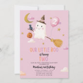 ハロウィーン幽霊リトルブスポオクタキュラー誕生日 招待状 (正面)