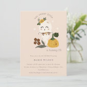 ハロウィーン幽霊リトルブニーエイジ誕生日招待状 サンキューカード (スタンド正面)