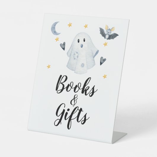 ハロウィーン幽霊リトルブベビーシャワーギフト 台座サイン (正面)
