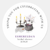 ハロウィーン幽霊リトルブベビーシャワーステッカー ラウンドシール (正面)