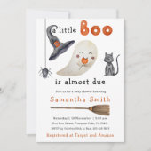 ハロウィーン幽霊リトルブベビーシャワー招待状 招待状 (正面)