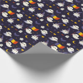 ハロウィーン幽霊ルーマニア国旗の色 ラッピングペーパー (角)