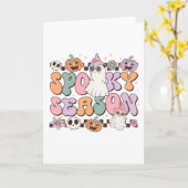 ハロウィーン幽霊不気味シーズン カード (黄色い花)