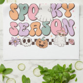 ハロウィーン幽霊不気味シーズン キッチンタオル (折り畳み)