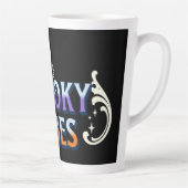 ハロウィーン幽霊不気味ビベスタイポグラフィレタリング カフェラテマグ (右)