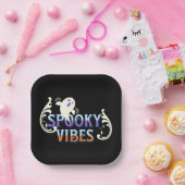 ハロウィーン幽霊不気味ビベスタイポグラフィレタリング ペーパープレート (パーティー)