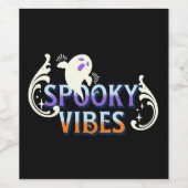 ハロウィーン幽霊不気味ビベスタイポグラフィレタリング ワインラベル (シングルラベル)