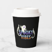 ハロウィーン幽霊不気味ビベスタイポグラフィレタリング 紙コップ (裏面)