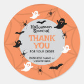 ハロウィーン幽霊不気味ビーブスサンキュー ラウンドシール (正面)