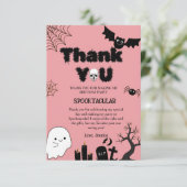 ハロウィーン幽霊不気味誕生日パーティー サンキューカード (スタンド正面)